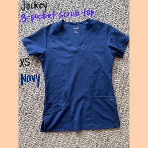 Jockey 3-Pocket Scrub Top XS Navy Great Condition!